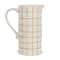 Hello Honey® 46oz. Cream & Brown Reactive Glaze Wax Relief Grid Pattern Stoneware Pitcher